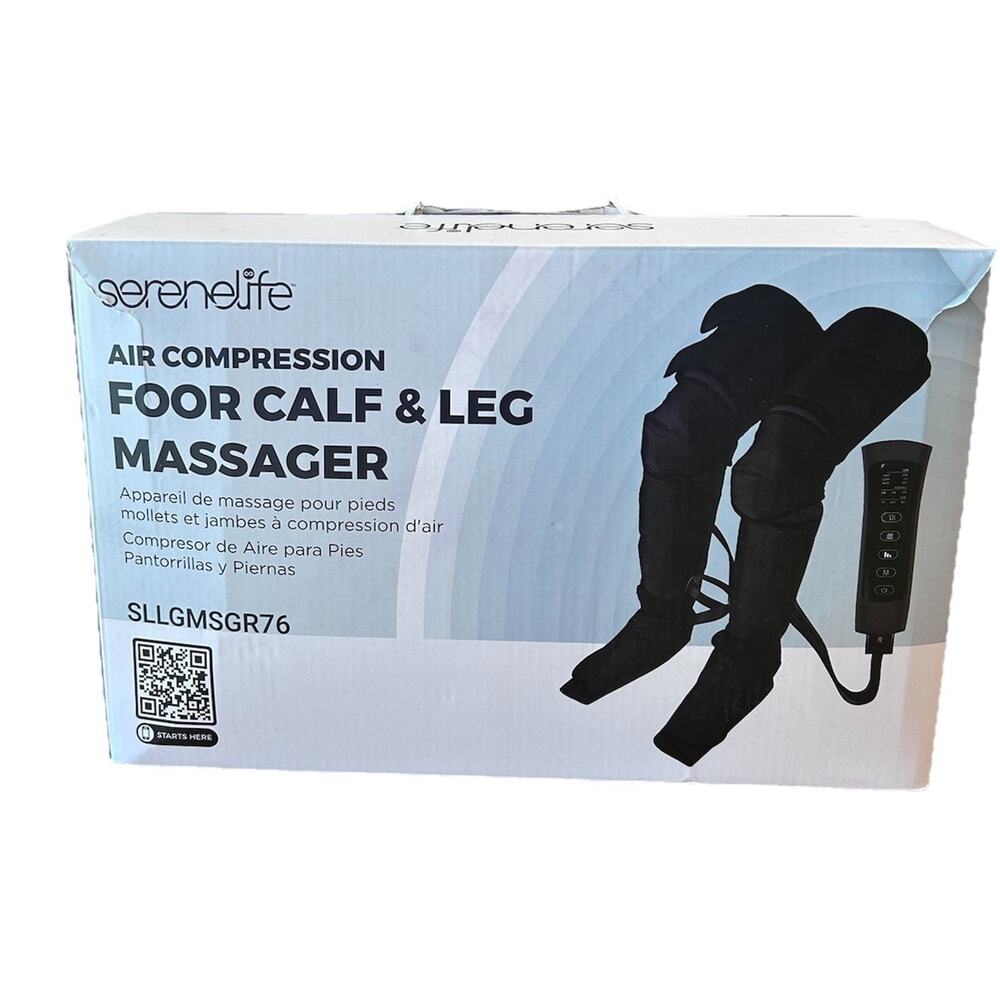 SereneLife Air Compression Leg Massager, Full Leg Massager w/Heat + Compression